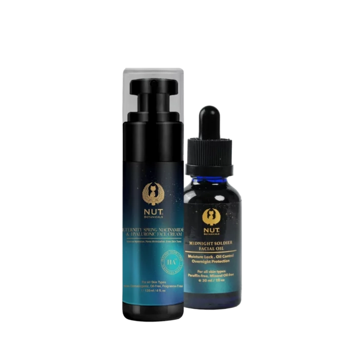 Ramadan Bright Complexion Kit: Eternity Spring Niacinamide & Hyaluronic Face Cream 120ml & Midnight Soldier Rosehip-Infused Oil Serum 30ml