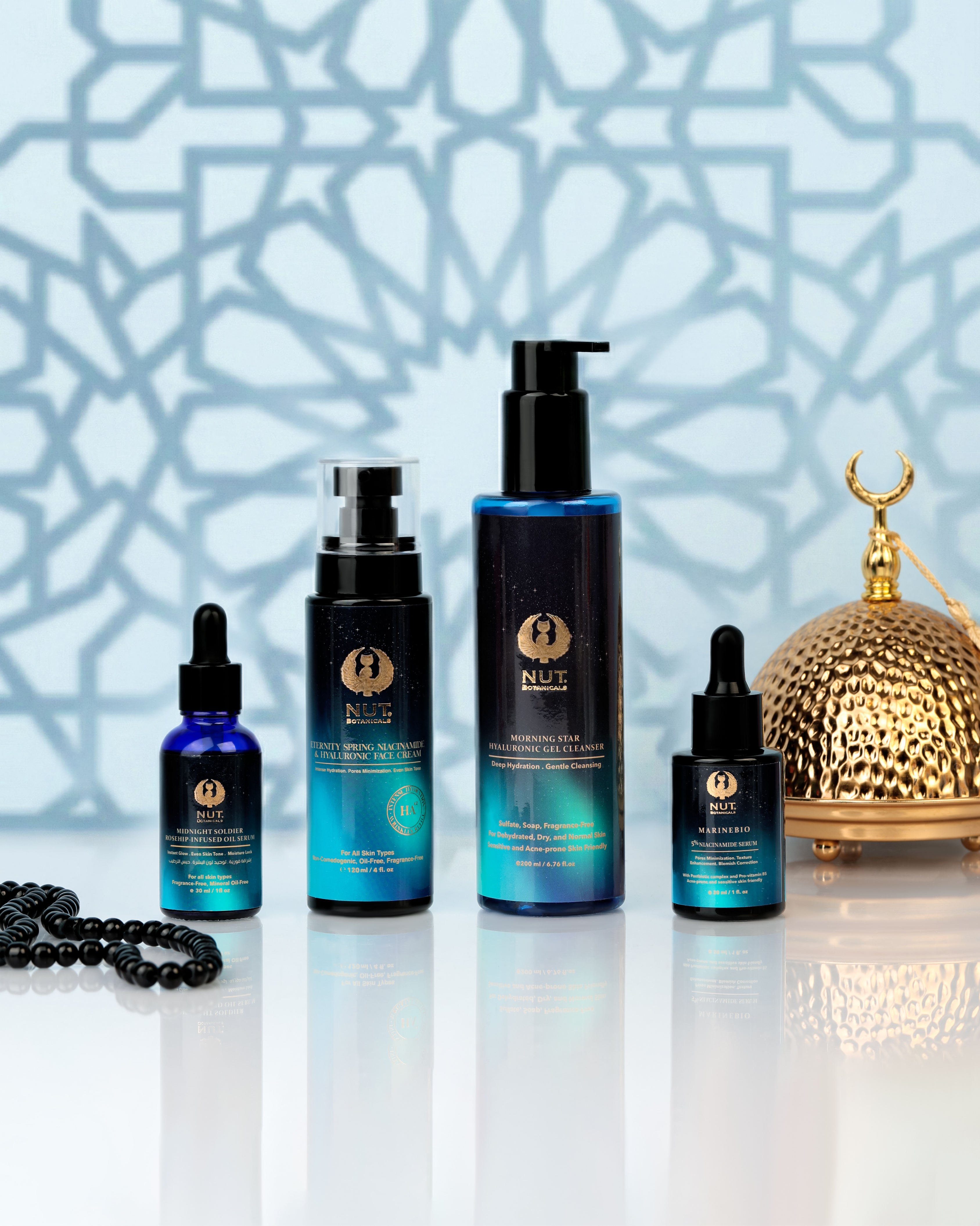 Ramadan Acne and Spots Combat Routine with Hyaluronic Acid, 9% Niacinamide, and MarineBio Technology