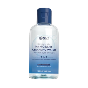 Bottle of NUT Sensiamide HA Micellar Cleansing Water on a white background
